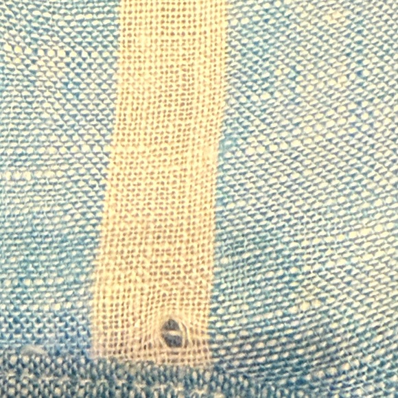 Cynthia Rowley Light Blue and White Striped Linen Button Down Shirt - Picture 4 of 7